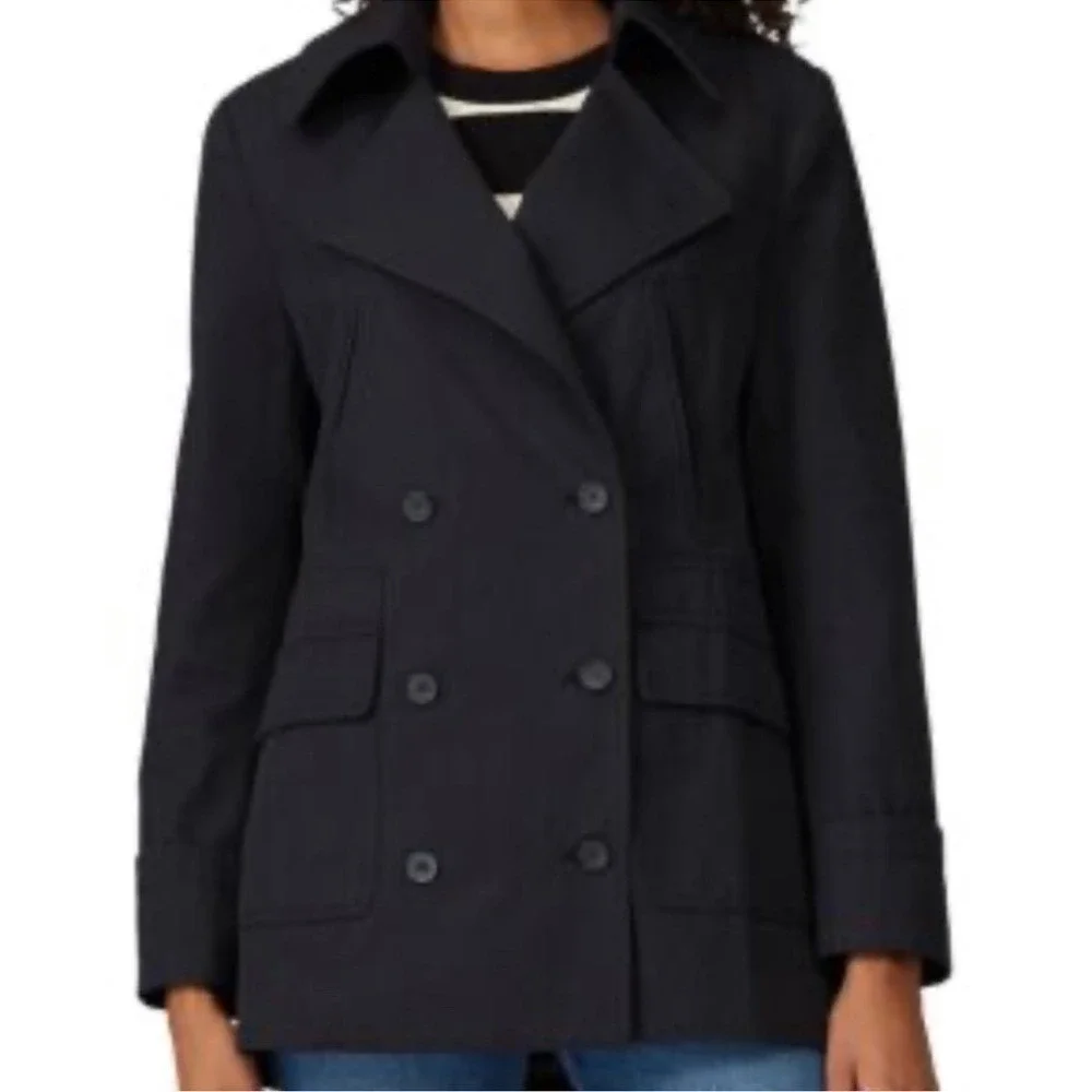 CURRENT ELLIOTT Black Double Breasted Peacoat Jacket Womens Size 1- US 4